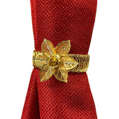 1 of 2:Embrasse de rideau décorative en une seule pièce, motif fleur de narcisse, dorée 
