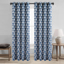 4 of 6:Noelle Checkered Geometric Jacquard Grommet Window Curtain Panel, 54x90 Inches 