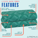 3 of 24:Serviette de bain PREMIUS Geo 100 % coton teint en fil, 27 x 54 pouces 