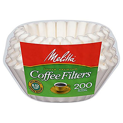1 of 1:Melitta Junior Basket Coffee Filters 200-Count, White, 4-6 Cups 