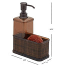 4 of 4:Distributeur de savon Home Basics avec porte-éponge tressé, bronze, 530 ml 