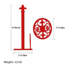 3 of 3:Porte-essuie-tout en fonte Fleur de Lis Home Basics, rouge 