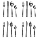 3 of 4:Home Basics Stripes 16 Piece Stainless Steel Flatware Set, Silver 