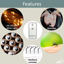 7 of 7:Just Relax Juego de dosel para cama con poste de cuatro esquinas con luces LED y control remoto, blanco, Full-Queen-King 
