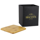 2 of 5:Boîte à biscuits Home Basics Bistro 1,7 l avec couvercle en bambou, noire 
