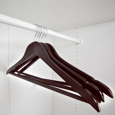5 of 5:Home Basics Non-Slip Wood Hanger, (Pack of 5), Cherry 
