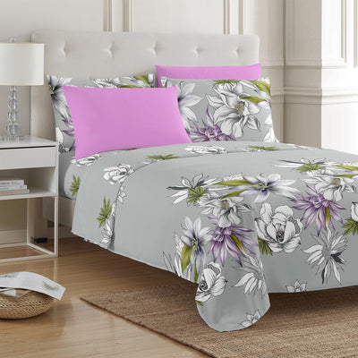 3 of 4:PREMIUS 4-6 Piece Printed Wrinkle-Free Sheet Set, Cynara 