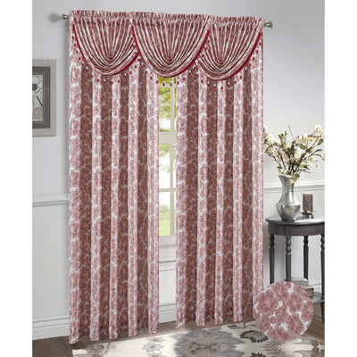 6 of 14:Gina Jacquard Rod Pocket Window Panel and Valance Window Treatment, All Sold Separately 