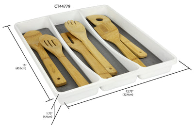 5 of 5:Plateau à ustensiles Home Basics avec compartiments doublés de caoutchouc 