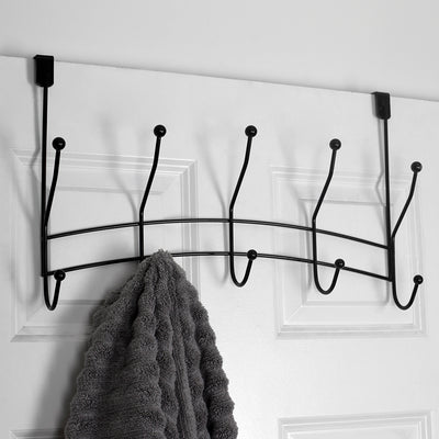 1 of 5:Étagère de porte à 5 crochets Shelby de Home Basics, noire 