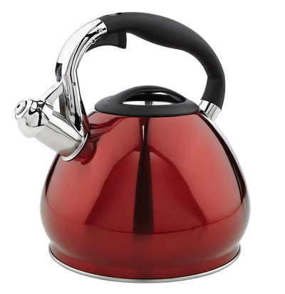 1 of 6:Kitchen Details 10 Cup Stainless Steel Tea Kettle in Red 