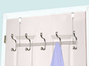 1 of 3:Home Basics Over the Door 5 Hook Hanging Rack, Satin Nickel 