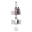 2 of 4:Bath Bliss Adjustable Rust Proof Aluminum 2 Tier Glass Door Shower Caddy 