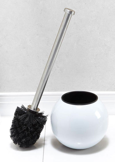 1 of 4:Brosse WC et support Bath Bliss Globe Design en blanc 