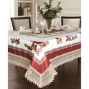 14 of 15:Fruttela Decorative Tablecloth with Macrame Lace Trimming 