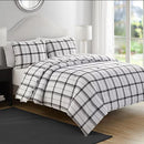 1 of 1:Parure de couette Perry Ellis Ivy Plaid, très grand lit, gris 
