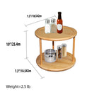 3 of 3:Home Basics 2 Tier Bamboo Lazy Susan 