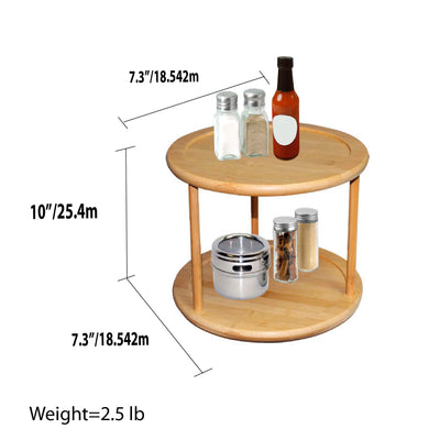 3 of 3:Home Basics 2 Tier Bamboo Lazy Susan 