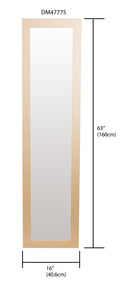 4 of 4:Miroir de sol pleine longueur Home Basics avec dos chevalet, naturel 