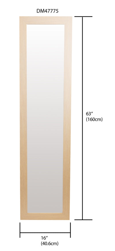 4 of 4:Miroir de sol pleine longueur Home Basics avec dos chevalet, naturel 