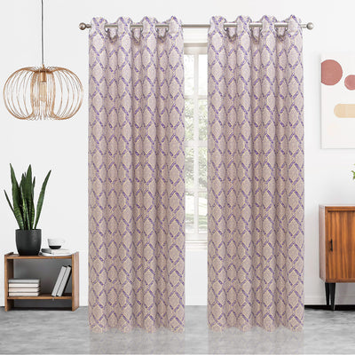 2 of 7:Panel de ventana con ojales de jacquard con eslabones de cadena Sharen, 55 x 84 pulgadas 