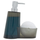 2 of 4:Conceptos básicos del hogar 13,5 oz. Dispensador de jabón de plástico con compartimento para esponja, gris 