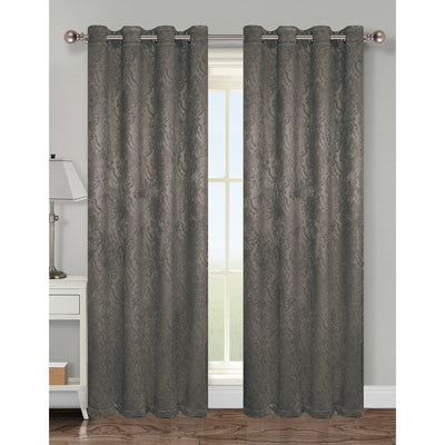 7 of 11:Panel de ventana con ojales para oscurecer la habitación Mabel Damask, 54 x 84 pulgadas 