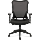 4 of 7:Chaise de bureau ergonomique HON Wave à dossier haut en maille, noire 