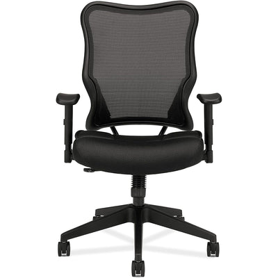 4 of 7:Chaise de bureau ergonomique HON Wave à dossier haut en maille, noire 