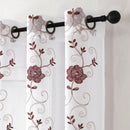 12 of 13:Runyan Floral Sheer Metallic Embroidered Grommet Window Panel, 54x84 Inches 