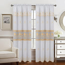 2 of 5:Joanna Floral Macramé Rod Pocket Window Panel With Attached Valance, 55x84 Inches 
