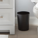 2 of 4:Bath Bliss Hammered Textured Trash Can in Black 