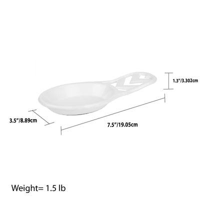 8 of 8:Home Basics Cast Iron Chevron Design Spoon Rest, White, 7.5x3.5x1.3 Inches 