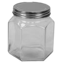 2 of 3:Conceptos básicos del hogar 26 oz. Bote de vidrio hexagonal pequeño, transparente 