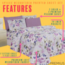 11 of 12:PREMIUS Premium Rosewood 4 & 6 Piece Microfiber Printed Wrinkle-Free Sheet Set 
