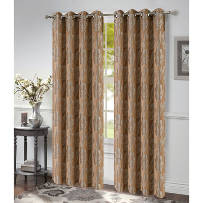 6 of 8:Azure Floral Jacquard Grommet Window Panel, 54x84 Inches 