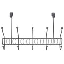 3 of 10:Home Basics Unity Over the Door 5 Hook Hanging Rack, Silver 