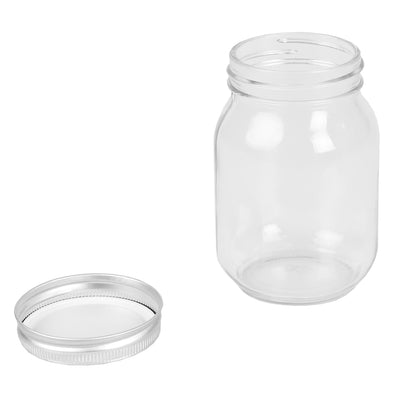 3 of 4:Bocal Mason transparent à large ouverture de 473 ml Home Basics 