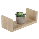 2 of 4:Home Basics Floating Wood Shelf, (Set of 3), Oak 