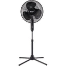 1 of 4:Ventilateur sur pied oscillant Comfort Zone à 3 vitesses, noir, 16 pouces 