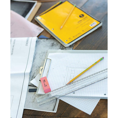 3 of 3:TICONDEROGA Pink Carnation Erasers, Wedge, Medium, Pink, 3 Count 