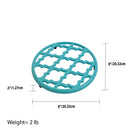 15 of 15:Home Basics Moroccan Lattice Collection Cast Iron Trivet, Turquoise, 8x8x.5 Inches 