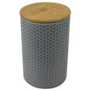 3 of 4:Home Basics Honeycomb Large Ceramic Canister, Grey 