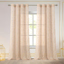 6 of 7:Abira Metallic Leaf Sheer Grommet Window Curtain Panel, 55x84 Inches 