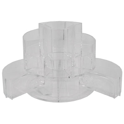 2 of 5:Home Basics Round Shatter-Resistant 5 Compartment Plastic Compact Cosmetic Organizer, Clear 