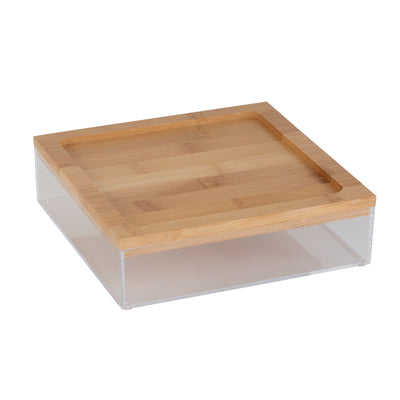 1 of 4:Simplify Large Clear Organizer with Bamboo Lid 