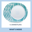 2 of 4:Corelle Everyday Expressions Dining Plates Set, Service for 4, Geometrica 