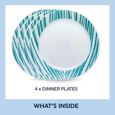 2 of 4:Corelle Everyday Expressions Dining Plates Set, Service for 4, Geometrica 