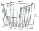 6 of 6:Home Basics Steel Wire Large Stackable Basket with Handles, Grey, 14x11.5x9.75 Inches 
