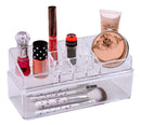 1 of 4:Home Basics Organizador de cosméticos de plástico con cajón, transparente 